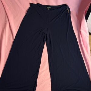 Lauren Ralph Lauren Navy Wide-Leg Pants